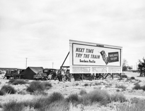 Billboard Camp, 1938. /Nthree Families Camped Behind A Southern Pacific Railway Billboard On U.S. Highway 99 In California. Photograph By Dorothea Lange, 1938. Poster Print by Granger Collection - Item # VARGRC0031078