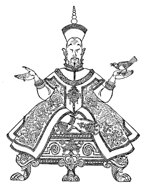 Andersen: The Nightingale. /Nthe Emperor Of China With The Nightingale. Drawing By Arthur Szyk For The Fairy Tale By Hans Christian Andersen. Poster Print by Granger Collection - Item # VARGRC0055676