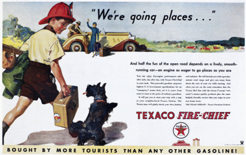 Texaco Advertisement, 1934. /Namerican Advertisement For Texaco Gasoline And Motor Oil, 1934. Poster Print by Granger Collection - Item # VARGRC0118799