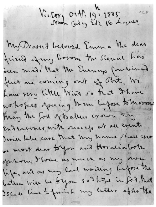Nelson'S Last Letter, 1805. /Nhoratio Nelson'S Last Letter, Written To Lady Hamilton On Board The Mhs Victory On The Eve Of The Battle Of Trafalgar, October 19-20, 1805. Poster Print by Granger Collection - Item # VARGRC0070288