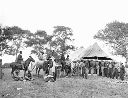 Civil War Soldiers. /Nunion Soldiers Filling Canteens In Fredericksburg, Virginia, May 1864. Poster Print by Granger Collection - Item # VARGRC0040273