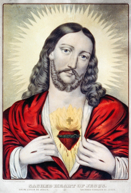 Currier: Sacred Heart. /N'Sacred Heart Of Jesus.' Lithograph By Nathaniel Currier, C1845. Poster Print by Granger Collection - Item # VARGRC0245681