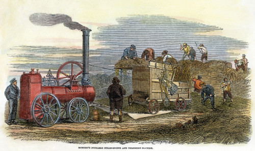 Steam Thresher, 1851./Nhornsby'S Steam-Driven Threshing Machine Demonstrated In The Open Field At The Great London Exhibition Of 1851. Contemporary English Engraving. Poster Print by Granger Collection - Item # VARGRC0009328