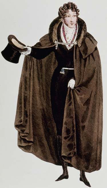 Gentleman Of Fashion. /Na Gentleman Of Fashion In A In Fur-Collared Cape With A Beaver Hat. Line Engraving, American, C1820. Poster Print by Granger Collection - Item # VARGRC0023009