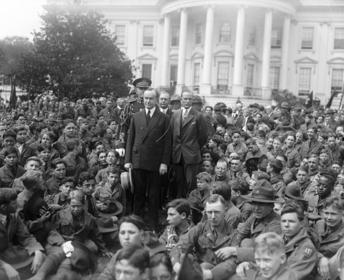 Coolidge And Boy Scouts. /Npresident Calvin Coolidge With A Group Of Boy Scouts Outside Of The White House. Photograph, 1926. Poster Print by Granger Collection - Item # VARGRC0322781