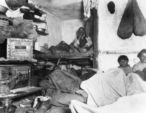 Nyc: Tenement, C1889. /Ninterior Of Lodgers In A Cluttered Bayard Street Tenement. Photograph By Jacob Riis, C1889. Poster Print by Granger Collection - Item # VARGRC0037578