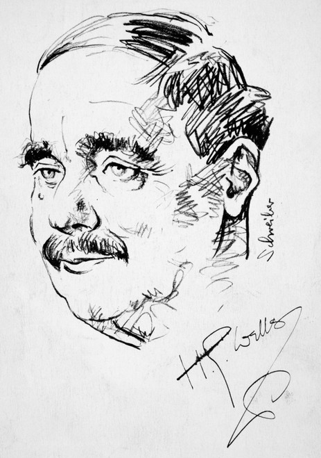 Herbert George Wells /N(1866-1946). English Writer. Drawing By Georges Schreiber. Poster Print by Granger Collection - Item # VARGRC0036422