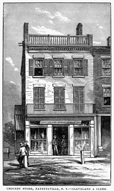 Grover Cleveland /N(1837-1908). 22Nd And 24Th President Of The United States. The Grocery Store In Fayetteville, Ny, At Which Grover Cleveland Had Been A Clerk. Engraving, 1884. Poster Print by Granger Collection - Item # VARGRC0089845