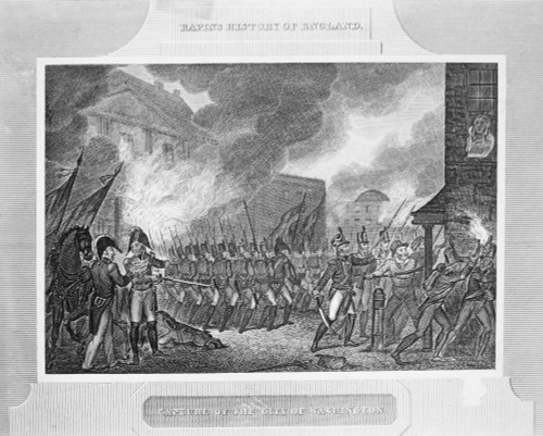 Washington Burning, 1814. /Nthe Burning Of Washington, D.C., By The British On 24 August 1814. Line Engraving, English, 1816. Poster Print by Granger Collection - Item # VARGRC0055230 Washington Burning, 1814. /Nthe Burning Of Washington, D.C., By The British On 24 August 1814. Line Engraving, English, 1816. Poster Print by Granger Collection - Item # VARGRC0055230