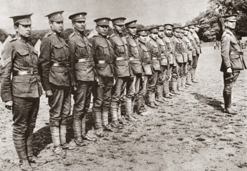 Wwi: Mohawk Troops. /Nnative American Troops Of The Mohawk Tribe Serving With The Canadian Corps On The Western Front During World War I. Photograph, C1916. Poster Print by Granger Collection - Item # VARGRC0408935