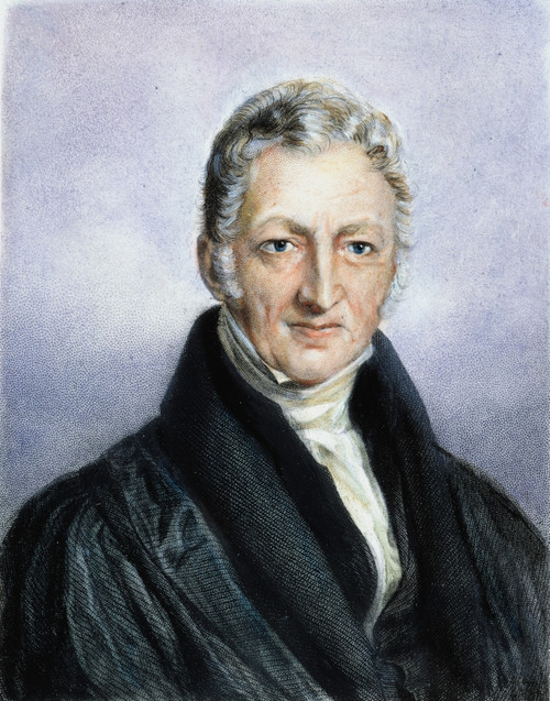 Thomas Malthus (1766-1834)./Nenglish Cleric And Economist. Color Stipple Engraving, 19Th Century. Poster Print by Granger Collection - Item # VARGRC0031796