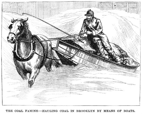 New York: Blizzard Of 1888. /Nhauling Coal In The Snow In Brooklyn By Means Of Boats. Wood Engraving From A Contemporary American Newspaper Article About The Blizzard Of 12-14 March 1888. Poster Print by Granger Collection - Item # VARGRC0017330