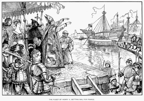 Fleet Of Henry V, 1415. /Nthe Fleet Of King Henry V Setting Sail For France From Southampton, England, 11 August 1415. Wood Engraving, Late 19Th Century. Poster Print by Granger Collection - Item # VARGRC0045223