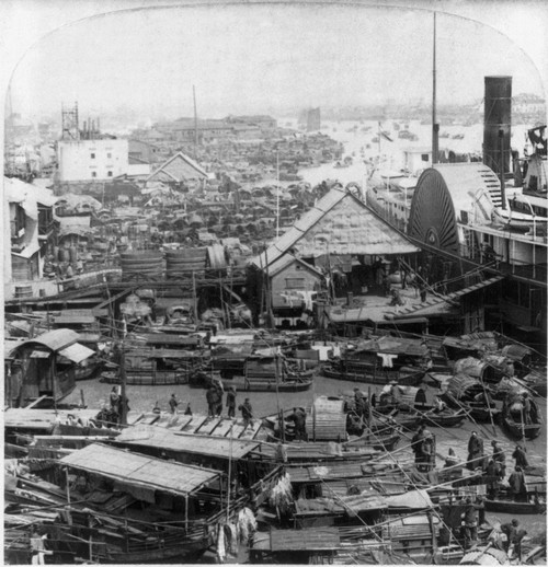 China: Canton, C1900. /Nthe Crowded Waterfront Of The Chukiang River With 400,000 Boat Population Of Canton, China. Stereograph, C1900. Poster Print by Granger Collection - Item # VARGRC0116333