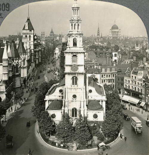 London: St. Clement, C1910. /N'The Church Of St. Clement Danes, The Strand, London, England.' Stereograph, C1910. Poster Print by Granger Collection - Item # VARGRC0322973