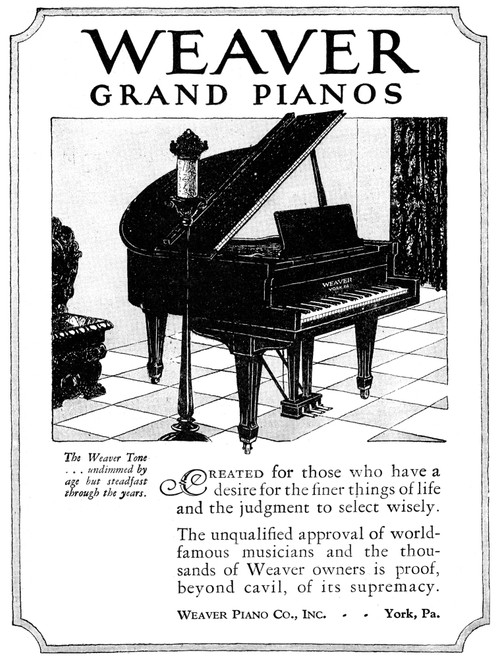 Ad: Weaver Grand Pianos. /Namerican Advertisement For Weaver Grand Pianos, 1926. Poster Print by Granger Collection - Item # VARGRC0409746