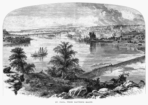 Minnesota: St. Paul, C1870. /Nview Of St. Paul, Minnesota, From Dayton'S Bluff. Wood Engraving, American, C1870. Poster Print by Granger Collection - Item # VARGRC0030028