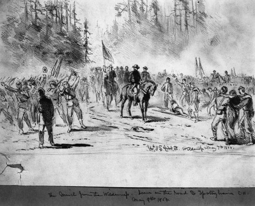 Civil War: Wilderness. /Ngeneral Ulysses S. Grant Marching From The Wilderness To Spotsylvania Court House, 9 May 1864. Drawing By A. Waud. Poster Print by Granger Collection - Item # VARGRC0030334