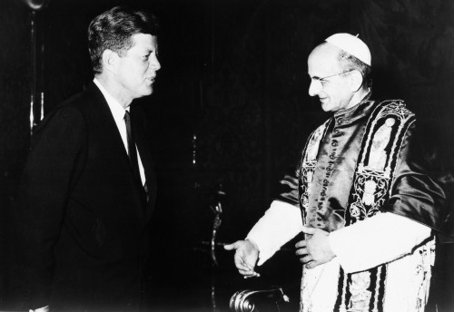 John F. Kennedy (1917-1963). /N35Th President Of The United States. Pope Paul Vi Greets President John F. Kennedy At The Vatican, 2 July 1963. Poster Print by Granger Collection - Item # VARGRC0050881