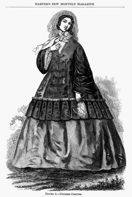 Women'S Fashion, C1855. /N'Undress Costume.' Wood Engraving From An American Magazine, C1855, Of A Costume Furnished By A Store On Canal Street In New York. Poster Print by Granger Collection - Item # VARGRC0093719