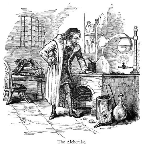 The Alchemist. /Nwood Engraving, 19Th Century. Poster Print by Granger Collection - Item # VARGRC0006705