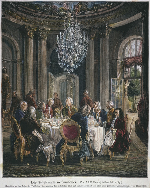 Frederick Ii Of Prussia /N(1712-1786) With Voltaire At The Round Table At Sans Souci Palace. Wood Engraving After Adolph Von Menzel. Poster Print by Granger Collection - Item # VARGRC0009304
