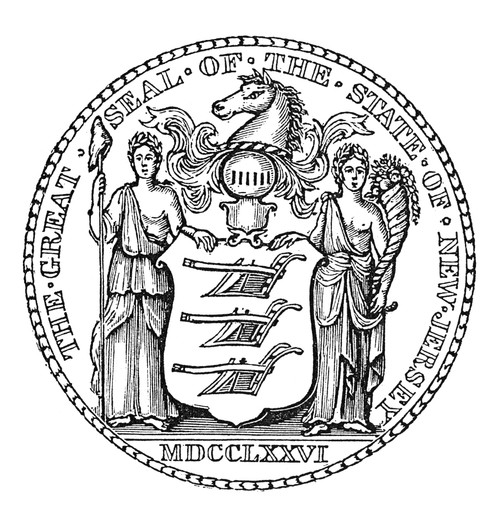 State Seal: New Jersey. /Nwood Engraving, 1844. Poster Print by Granger Collection - Item # VARGRC0065853