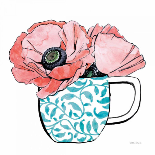 Floral Teacups II Poster Print by Beth Grove - Item # VARPDX32788