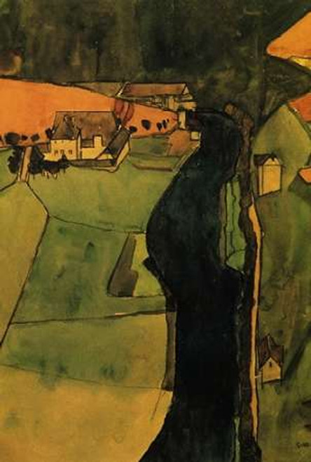 Town On The Blue River 1910 Poster Print by Egon Schiele - Item # VARPDX374379