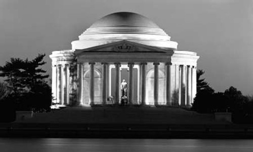 Jefferson Memorial, Washington, D.C. - Black and White Variant Poster Print by Carol Highsmith - Item # VARPDX463827 Jefferson Memorial, Washington, D.C. - Black and White Variant Poster Print by Carol Highsmith - Item # VARPDX463827
