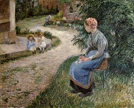 The Servant Seated in the Garden of Eragny Poster Print by Camille Pissarro - Item # VARPDX279440