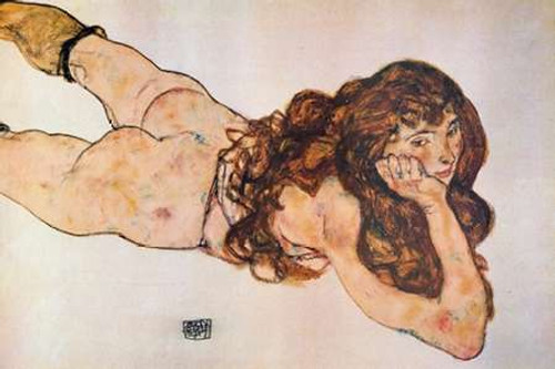 Lying Nude 1917 Poster Print by Egon Schiele - Item # VARPDX374357