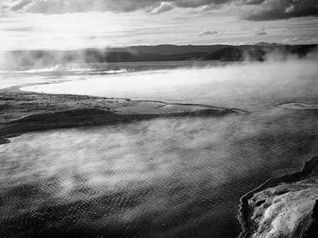 Steaming pool in foreground, high horizon, Fountain Geyser Pool, Yellowstone National Park, Wyoming, Poster Print by Ansel Adams - Item # VARPDX460992
