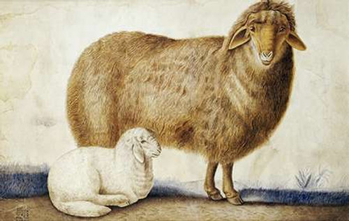 A Ewe and Her Lamb Poster Print by Abul Hasan Ghaffari - Item # VARPDX266383