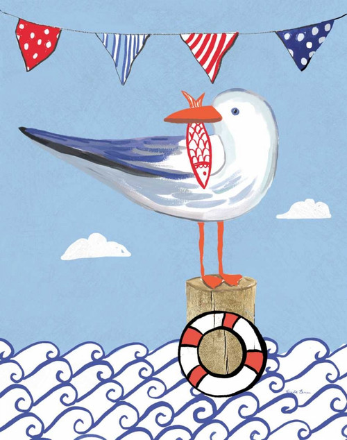 Coastal Bird II on Blue Poster Print by Farida Zaman - Item # VARPDX34173