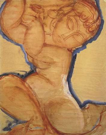 Rose Caryatid With Blue Border Poster Print by Amedeo Modigliani