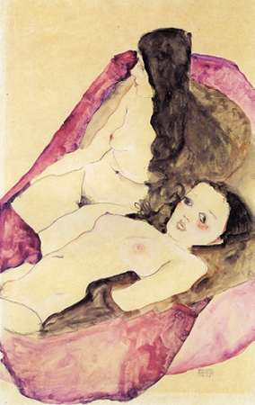 Nude Girls Reclining Poster Print by Egon Schiele - Item # VARPDX374359