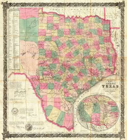 The State of Texas, 1867 Poster Print by Jacob De Cordova - Item # VARPDX295054
