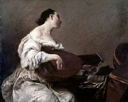 Woman Playing a Lute Poster Print by Giuseppe Maria Crespi - Item # VARPDX281922