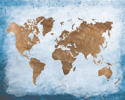 Washy World Map Poster Print by Amanda Murray - Item # VARPDX18055