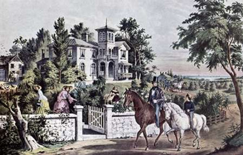 American Country Life: May Morning Poster Print by Currier and Ives - Item # VARPDX277157