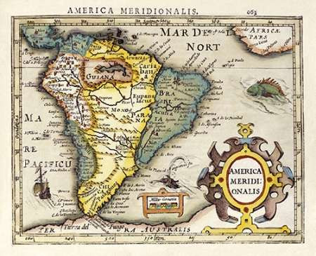 Map of South America Poster Print by Gerard Mercator - Item # VARPDX268299