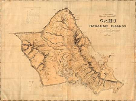 Oahu, Hawaiian Islands, 1881 Poster Print by Hawaiian Government Survey - Item # VARPDX295082