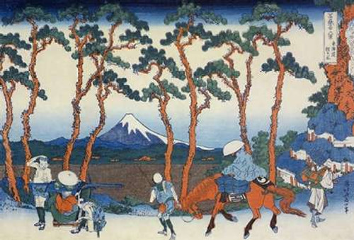 Travelers On The Tokaido Road At Hodogaya 1834 Poster Print by Hokusai - Item # VARPDX373190