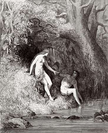 Adam and Eve In Paradise Poster Print by Gustave Dore - Item