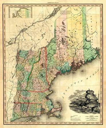 Maine, New Hampshire, Vermont, Massachusetts, Connecticut and Rhode Island, 1823 Poster Print by Henry Tanner - Item # VARPDX295340