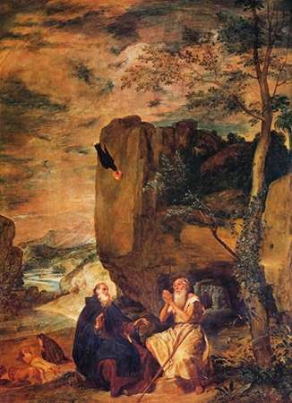 Saint Anthony Abbot And Saint Paul The Hermit Poster Print by Diego Velazquez - Item # VARPDX374680