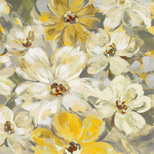 Scattered Spring Petals Yellow Gray Crop Poster Print by Silvia Vassileva - Item # VARPDX34440
