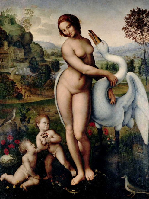 Leda and the Swan Poster Print by After Leonardo Da Vinci
