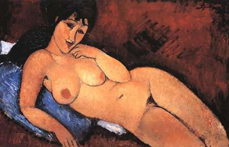 Nude On A Blue Cushion Poster Print by Amedeo Modigliani - Item # VARPDX373694